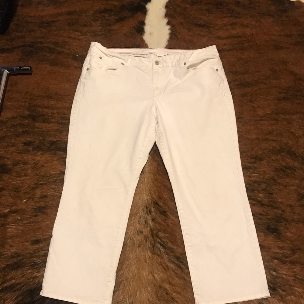 Talbots white crop flare jeans